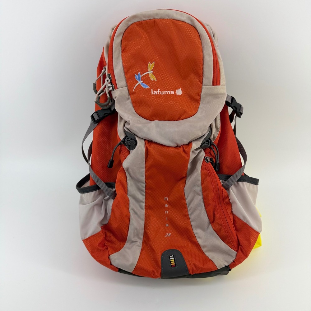 Lafuma Rania 28 Hiking Backpack 28L Orange Gray Rain Cover Camping Trekking